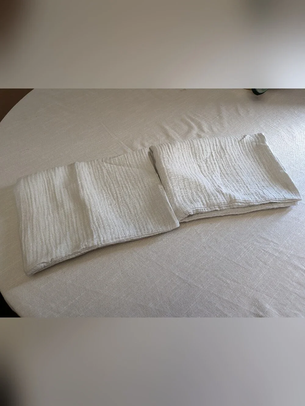 Quince Organic Cotton Gauze Sham Set, Standard, Light Grey